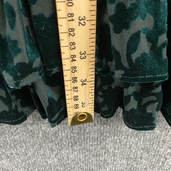 Tommy Hilfiger Dress Size 4 Green Floral Velvet Burnout Forest Fairy Whimsical - Picture 9 of 9